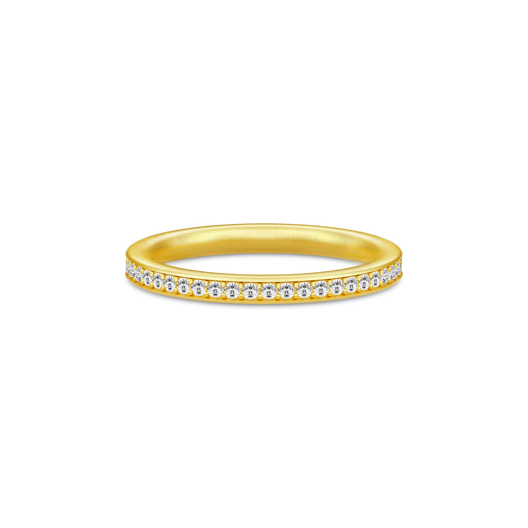 Infinity Ring i forgylt solv med klare cubic zirconia-steiner