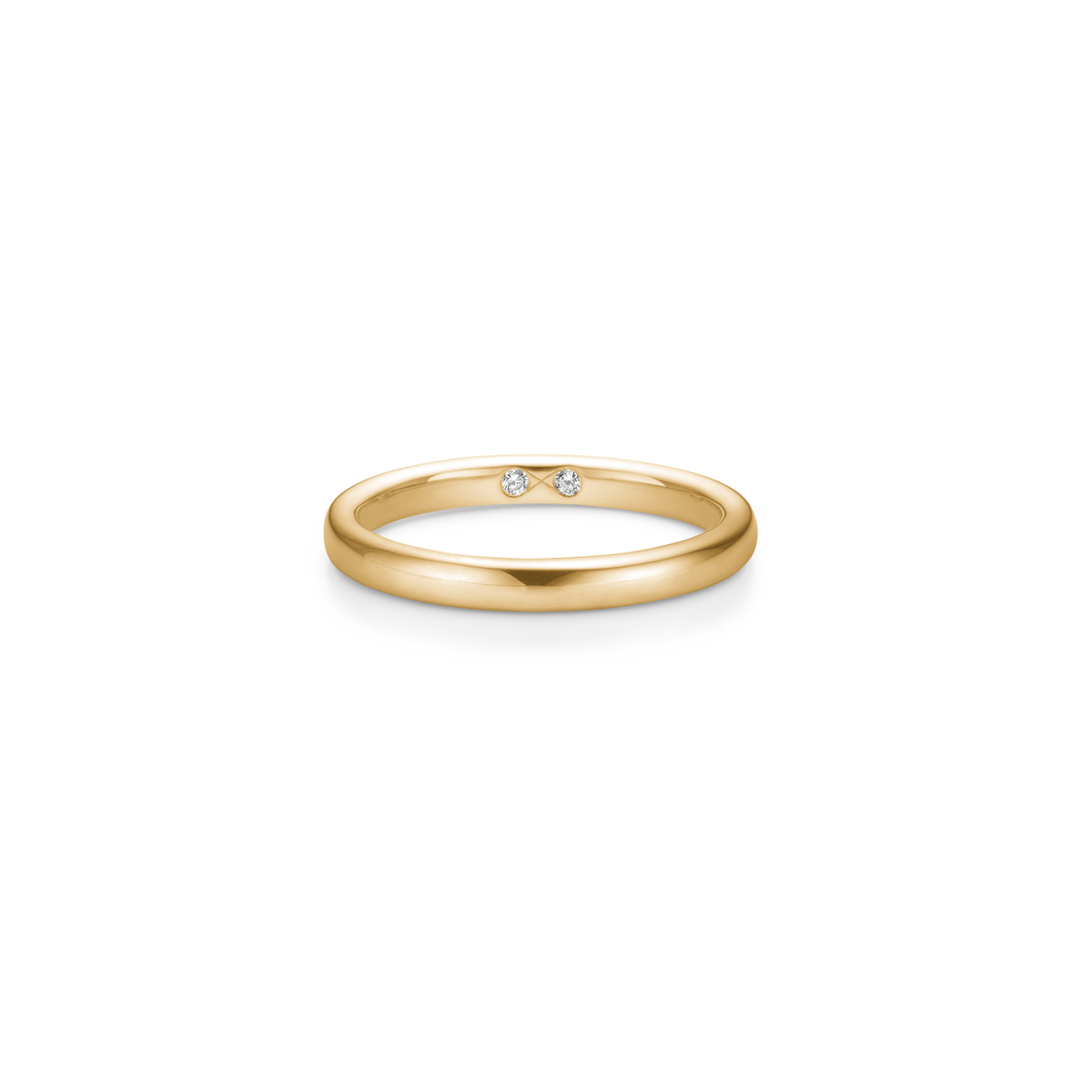 Eternity Ring i 18K gull med to diamanter i evighetssymbol