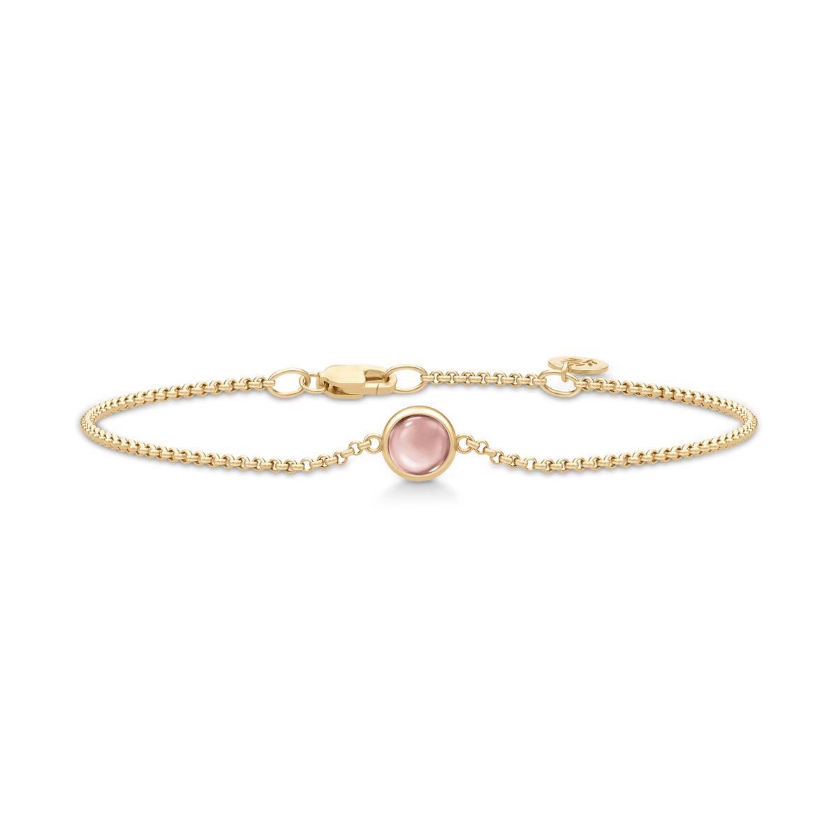 Primini armbånd fra Julie Sandlau i forgylt sølv med rosa cabochon-krystall