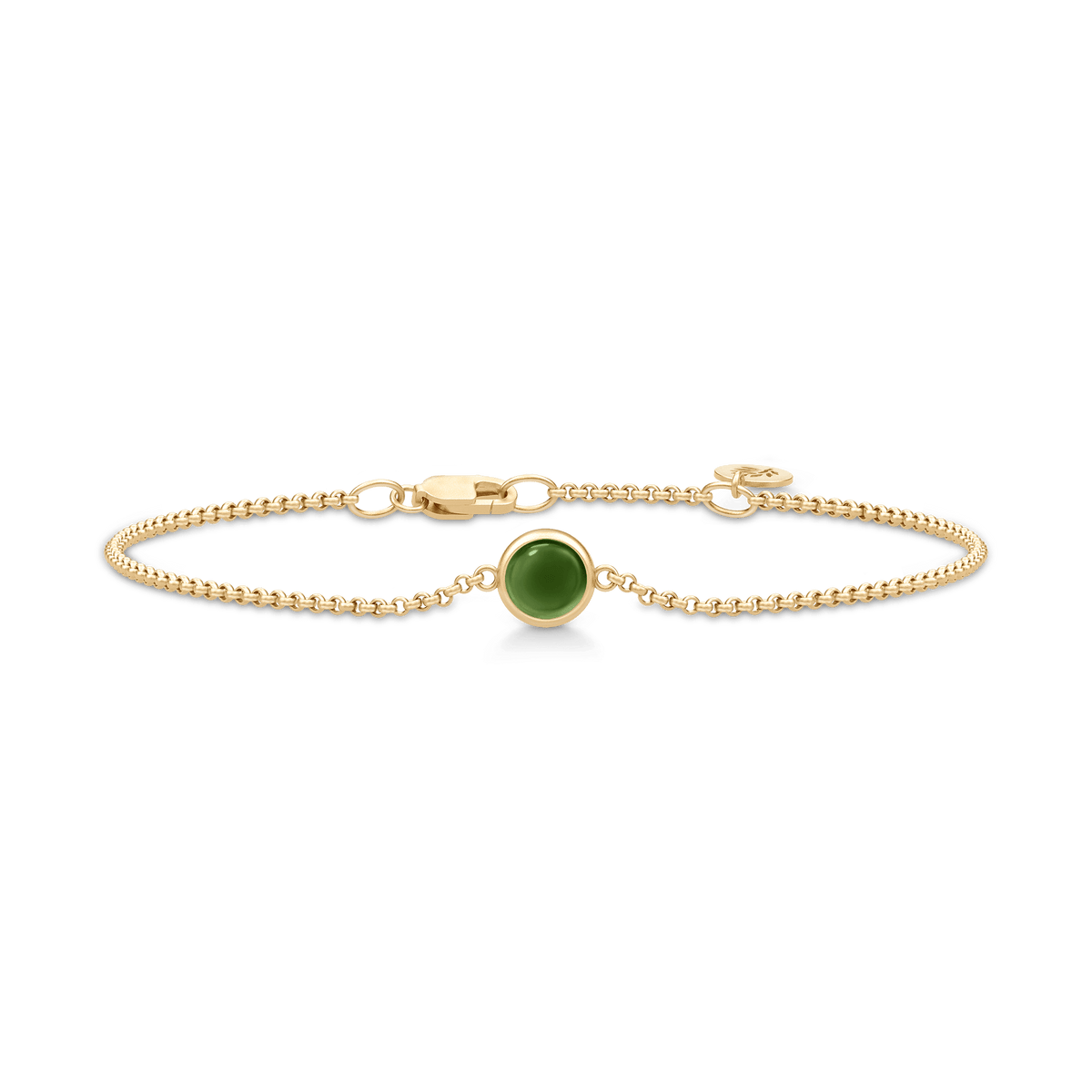 Primini armbånd fra Julie Sandlau i forgylt sølv med grønn cabochon-krystall
