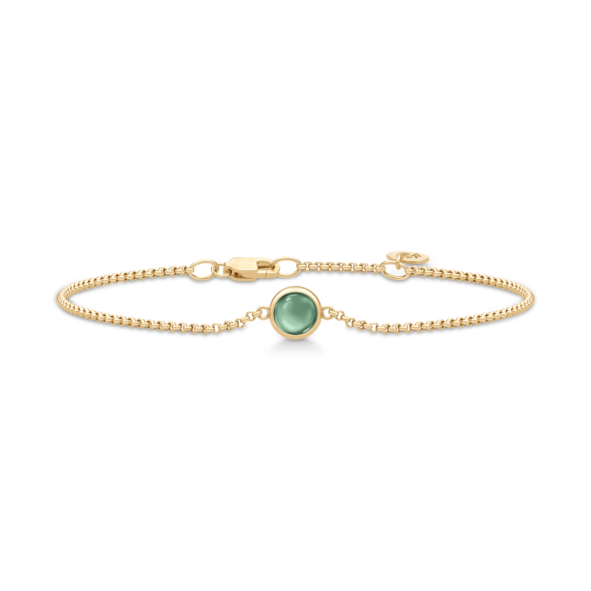 Primini armbånd fra Julie Sandlau i forgylt sølv med mintgrønn cabochon-krystall