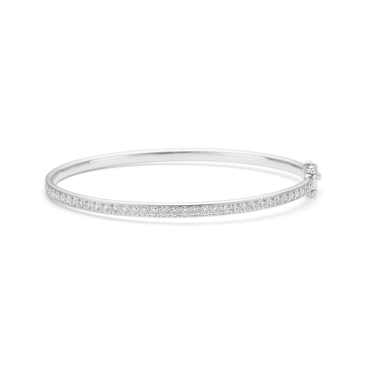 Elegance Armbånd i 18K hvitt gull med diamanter på rad, produktbilde
