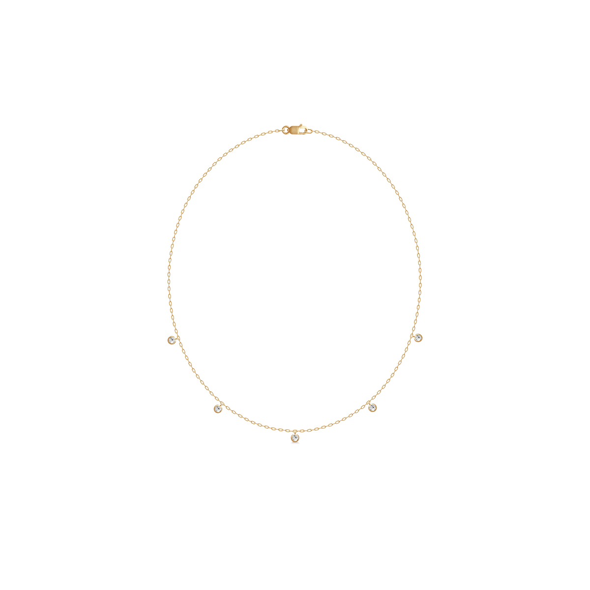 Grace Necklace i forgylt sølv med fem cubic zirconia, produktfoto