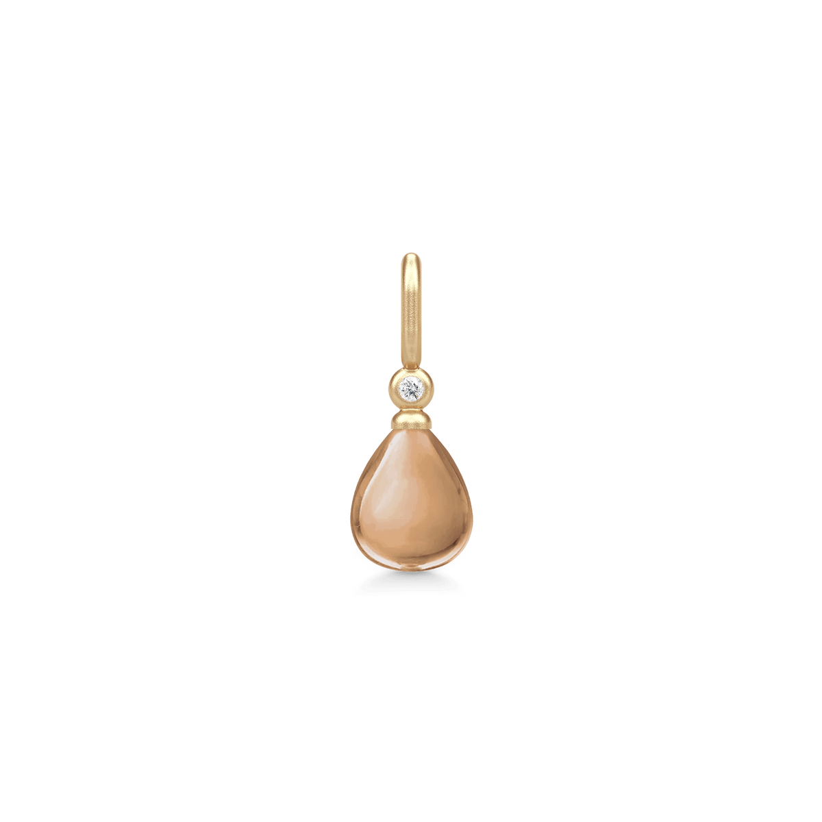 Anheng i samme design som Tasha Pendant med champagnefarget sten, forfra