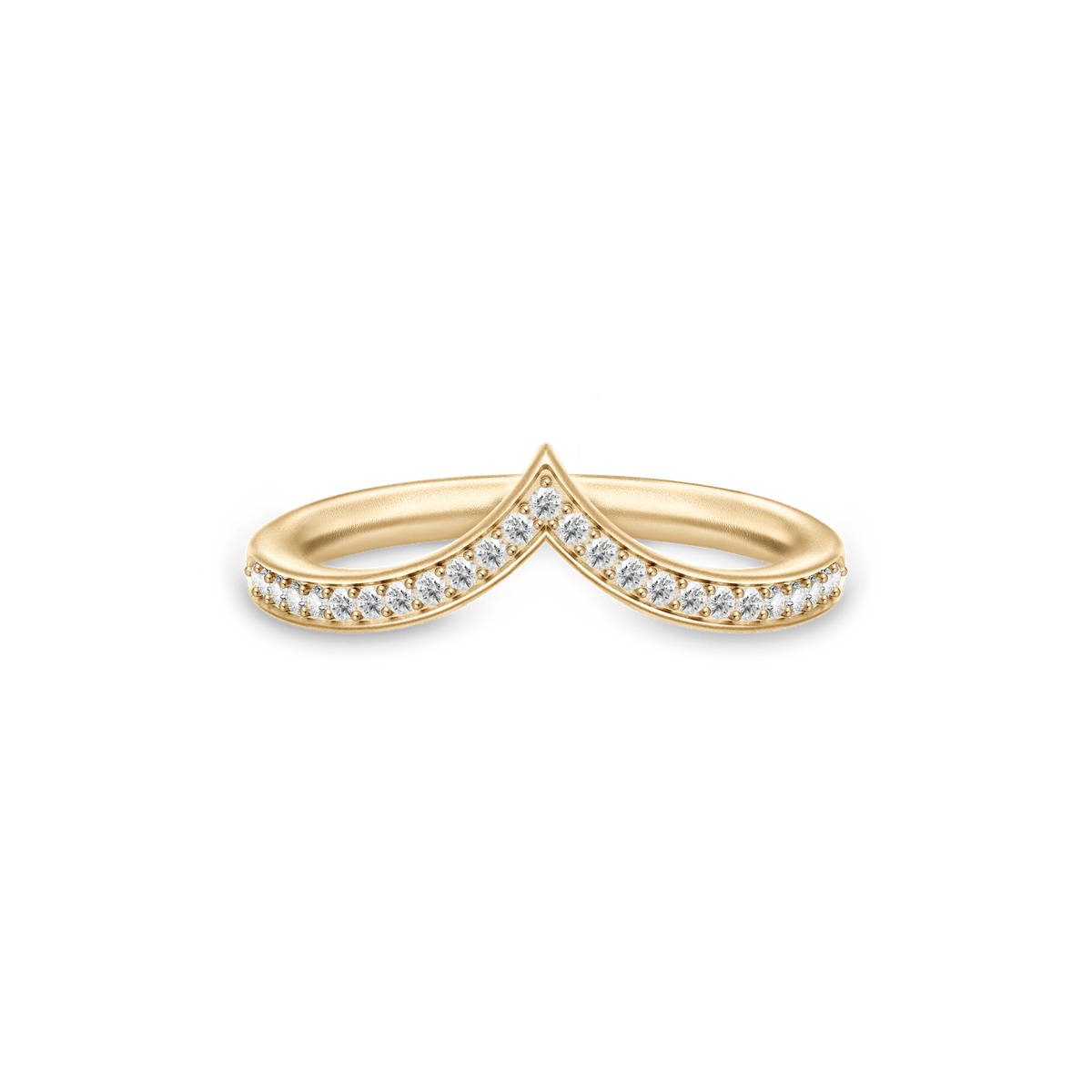 Ocean Crest ring fra Julie Sandlau i forgylt sølv med kubiske zirkonia i bølgeformet design