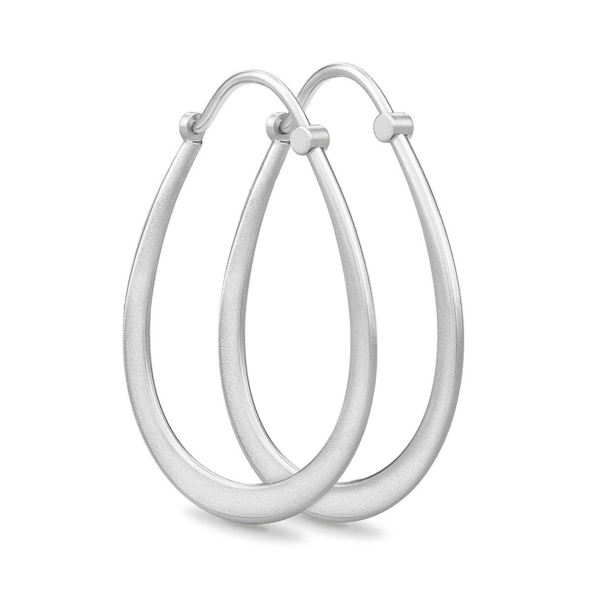 Classic Pear Hoop øredobber i sølvfarget finish, dråpeformet par