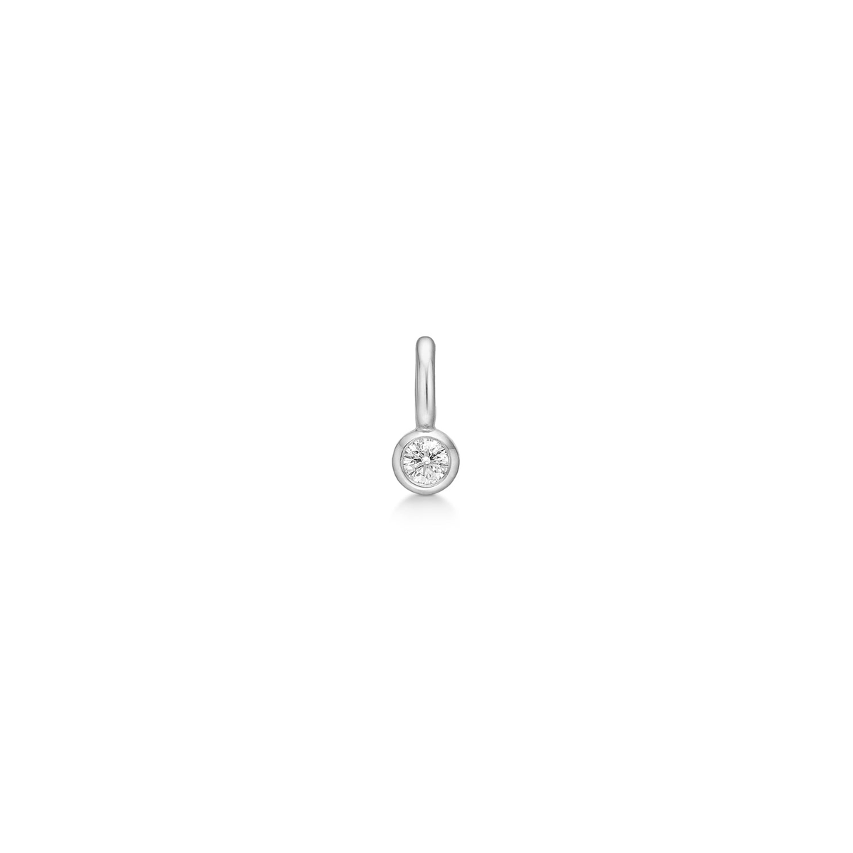 Finesse anheng i 18K hvitt gull med rund diamant