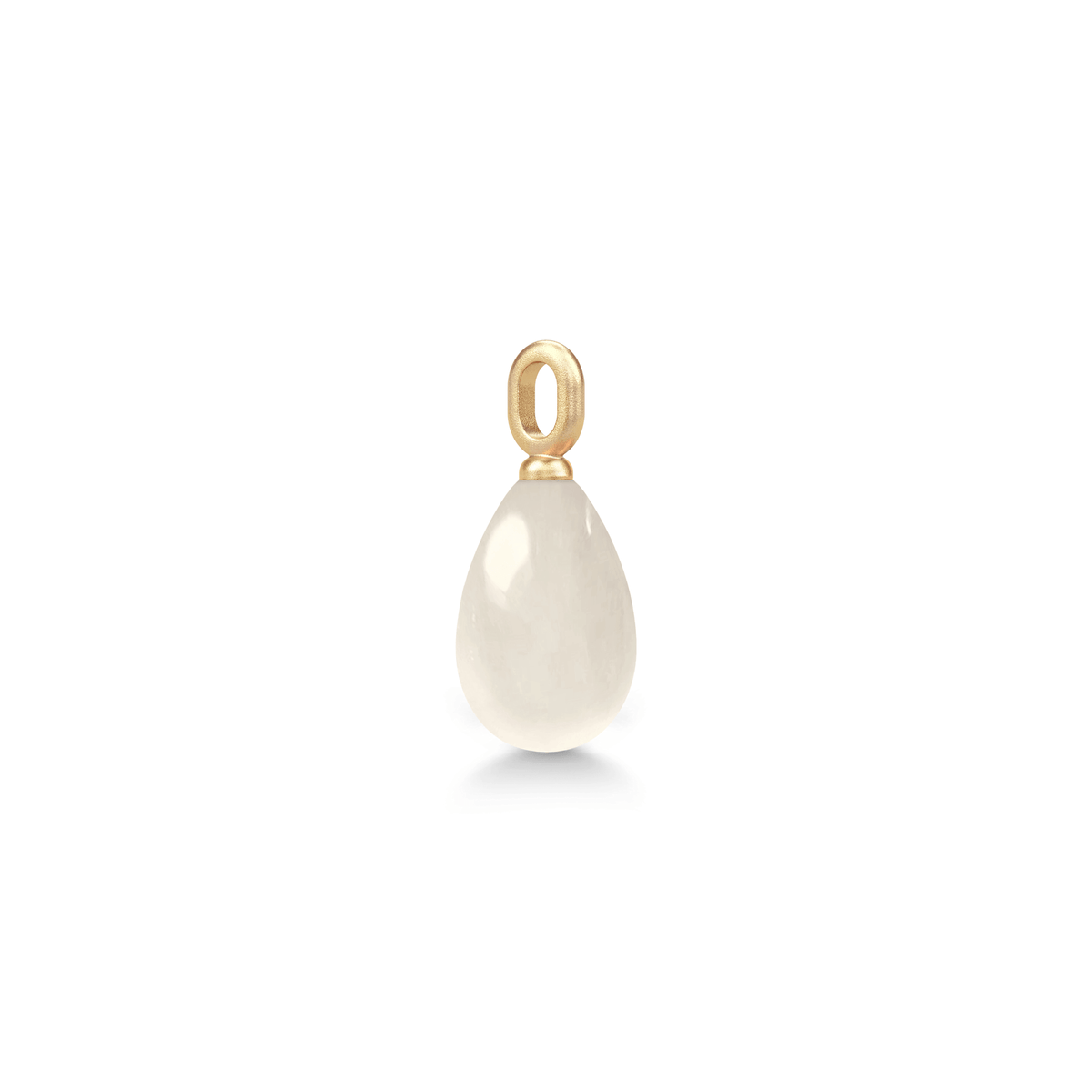 Elina Pendant i gull med White Moonstone, sidevisning