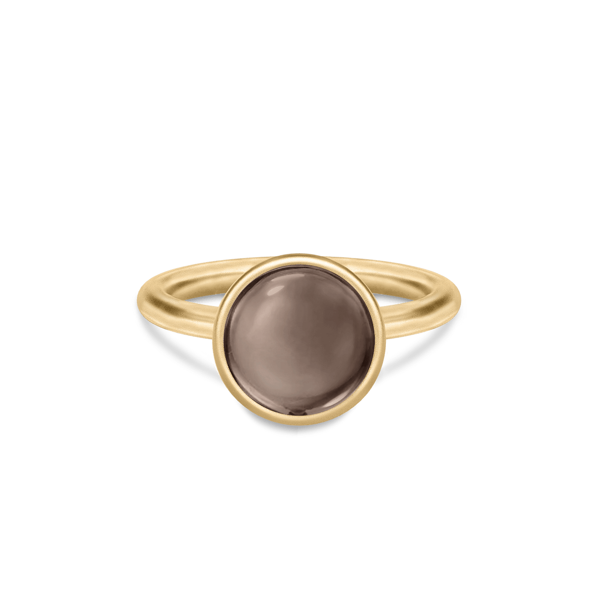 Prima ring i gull med røykkvarts-cabochon, produktbilde