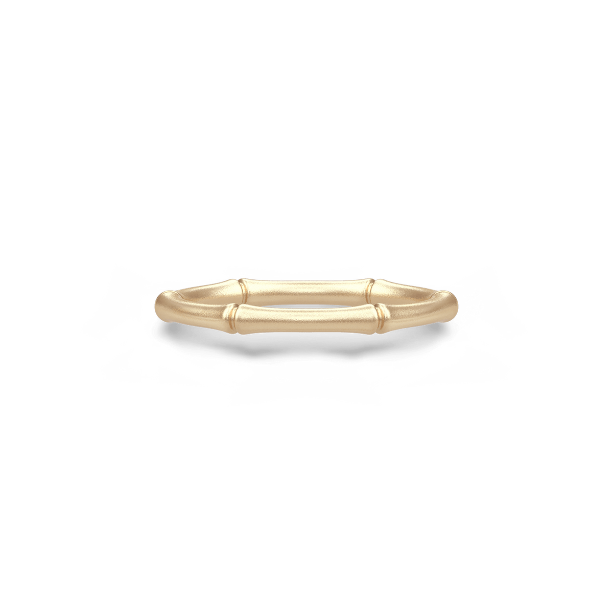 Bamboo Ring Small i 14K gull med bambusinspirert struktur, sett fra siden