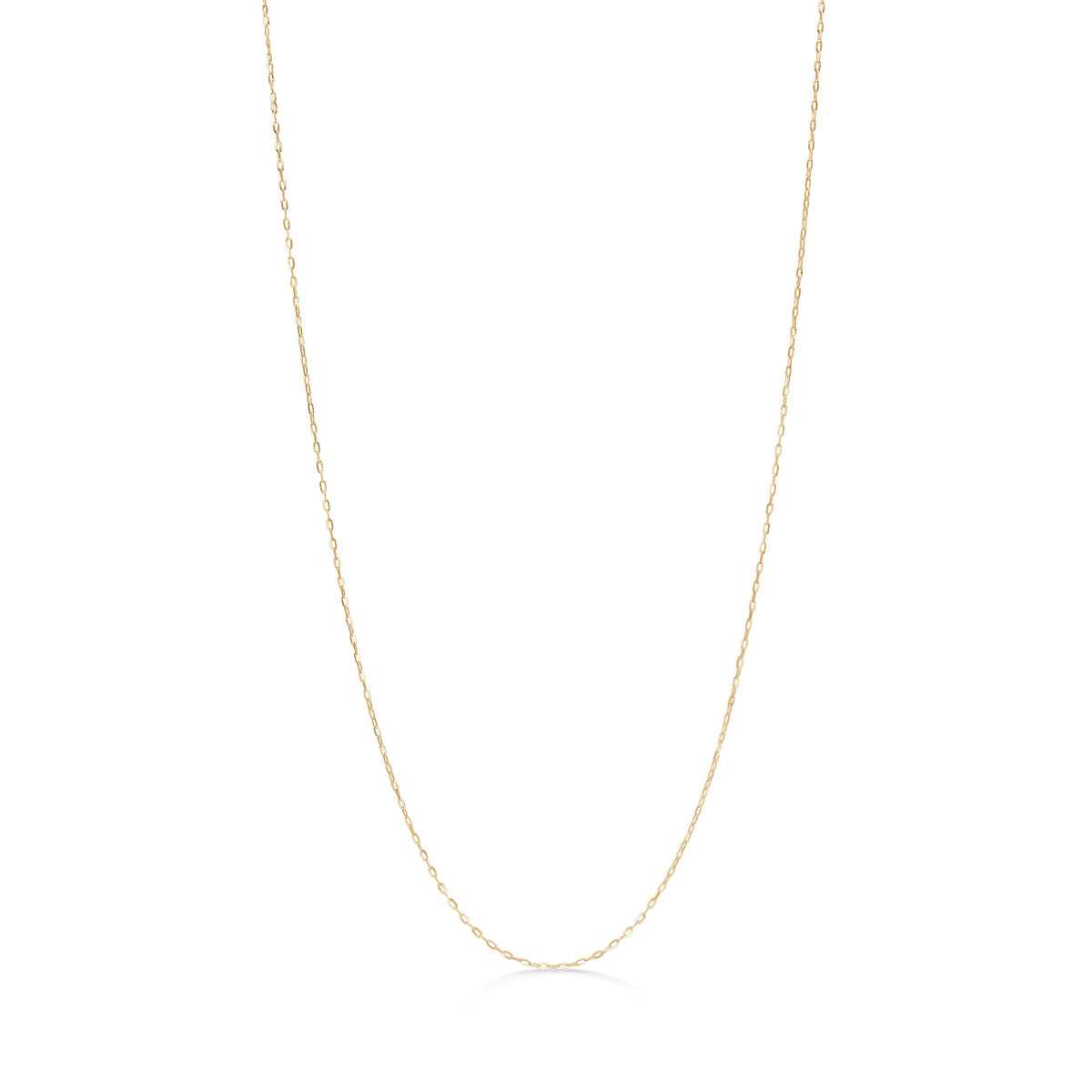 Purity Necklace, tynn gullkjede på hvit bakgrunn