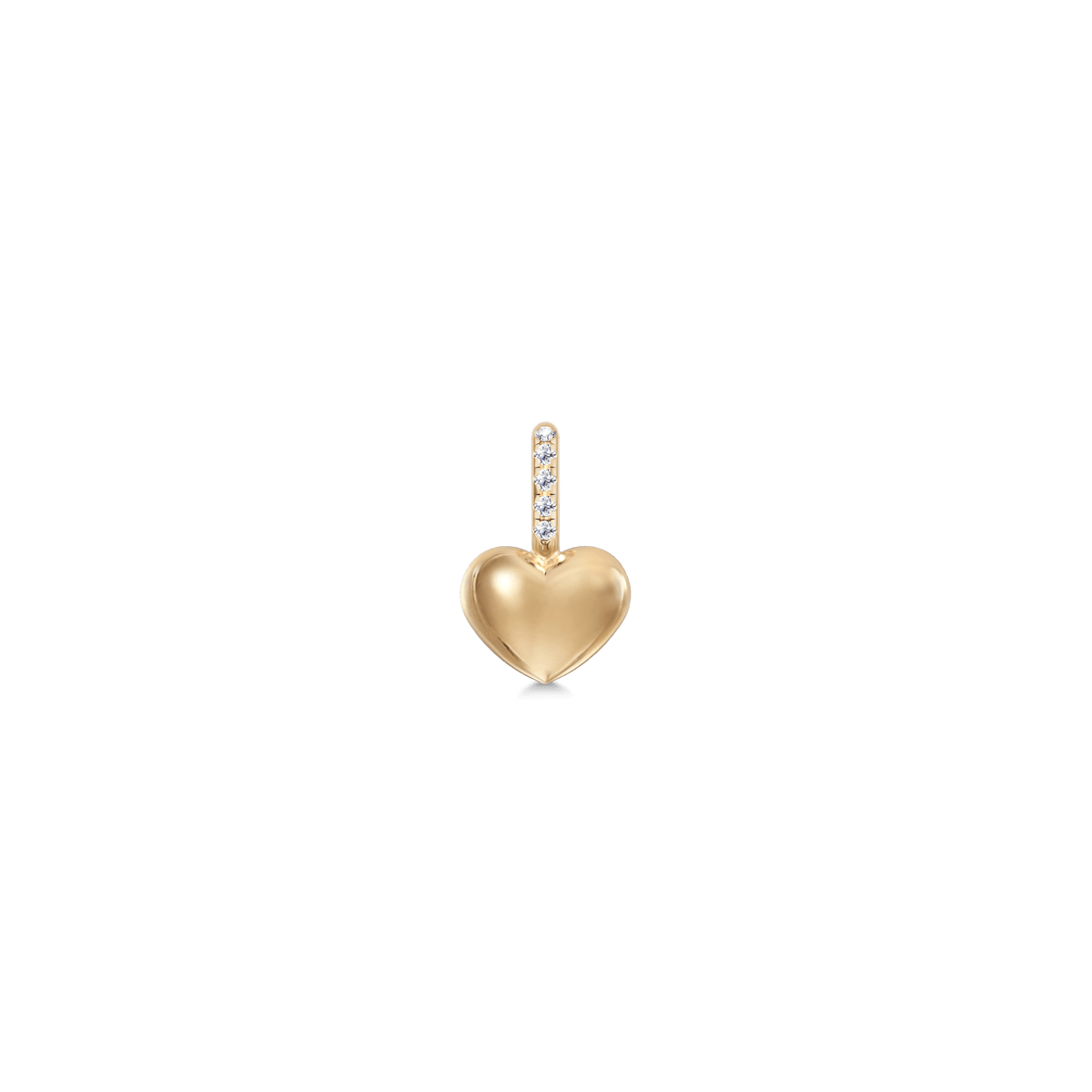 Pure Love hjerteanheng i gull med diamantbesatt bøyle