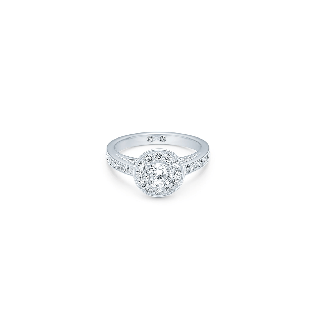 Eternity Diamond ring fra Julie Sandlau i hvitt gull med diamanthalo