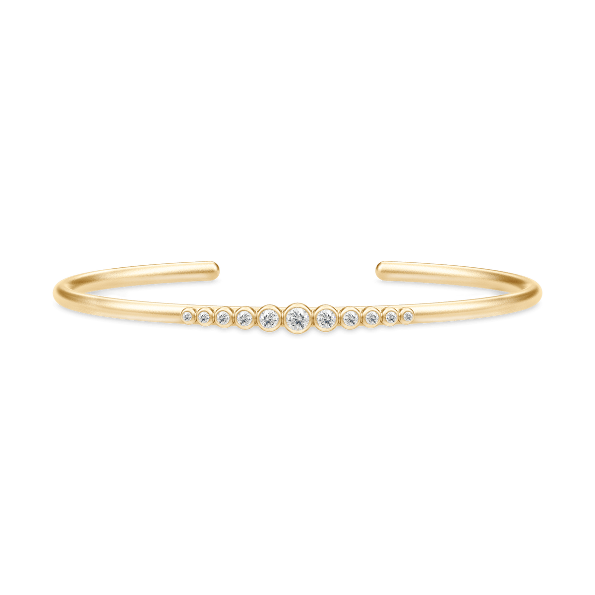 Grace Bangle i forgylt solv med facettslipte zirkonia