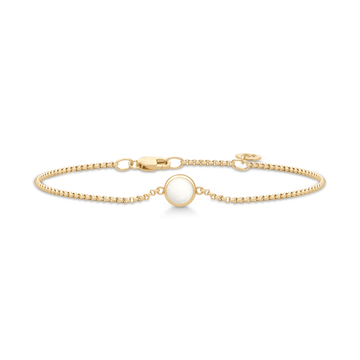 Primini armbånd fra Julie Sandlau i forgylt sølv med hvit cabochon-krystall