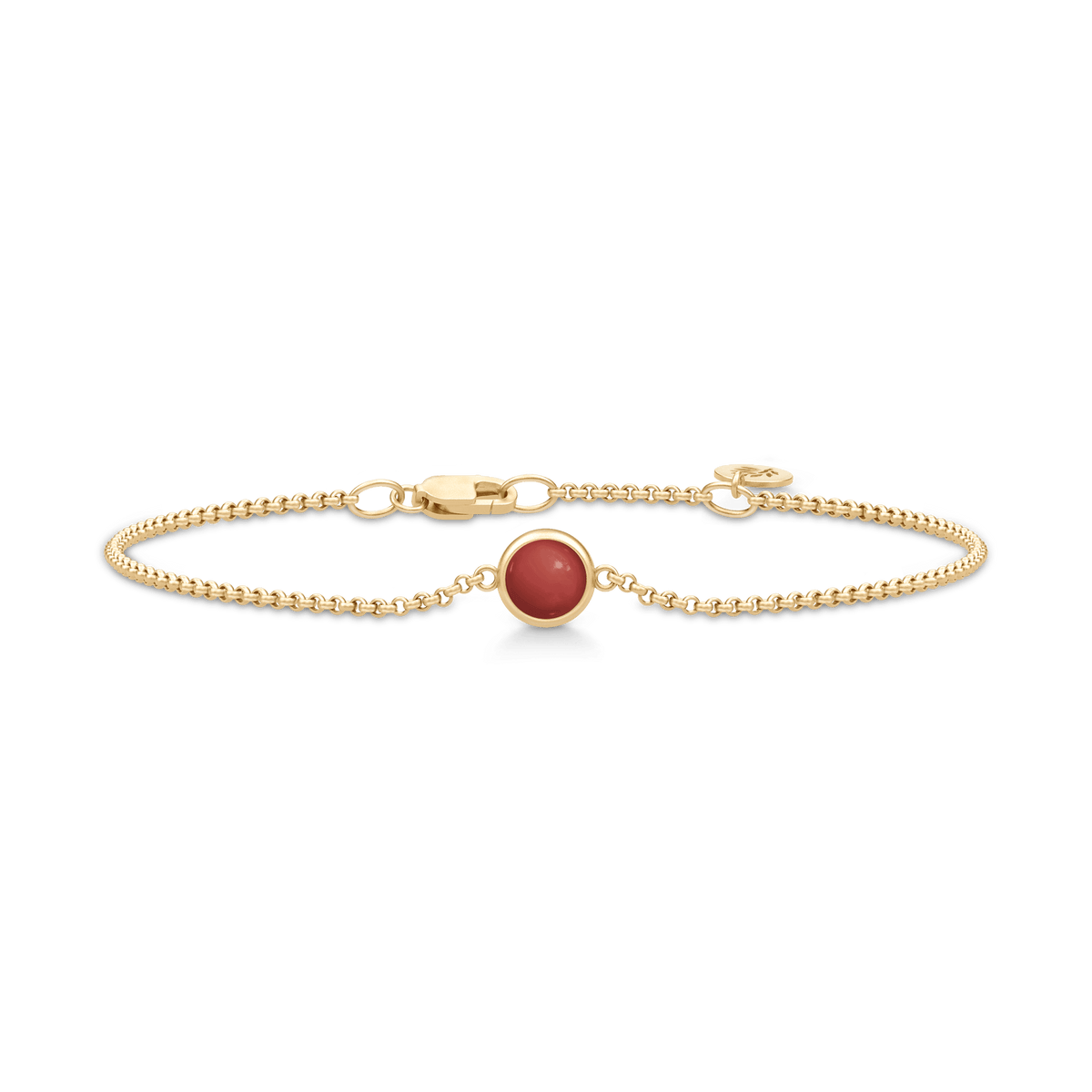 Primini armbånd fra Julie Sandlau i forgylt sølv med mørkerød cabochon-krystall