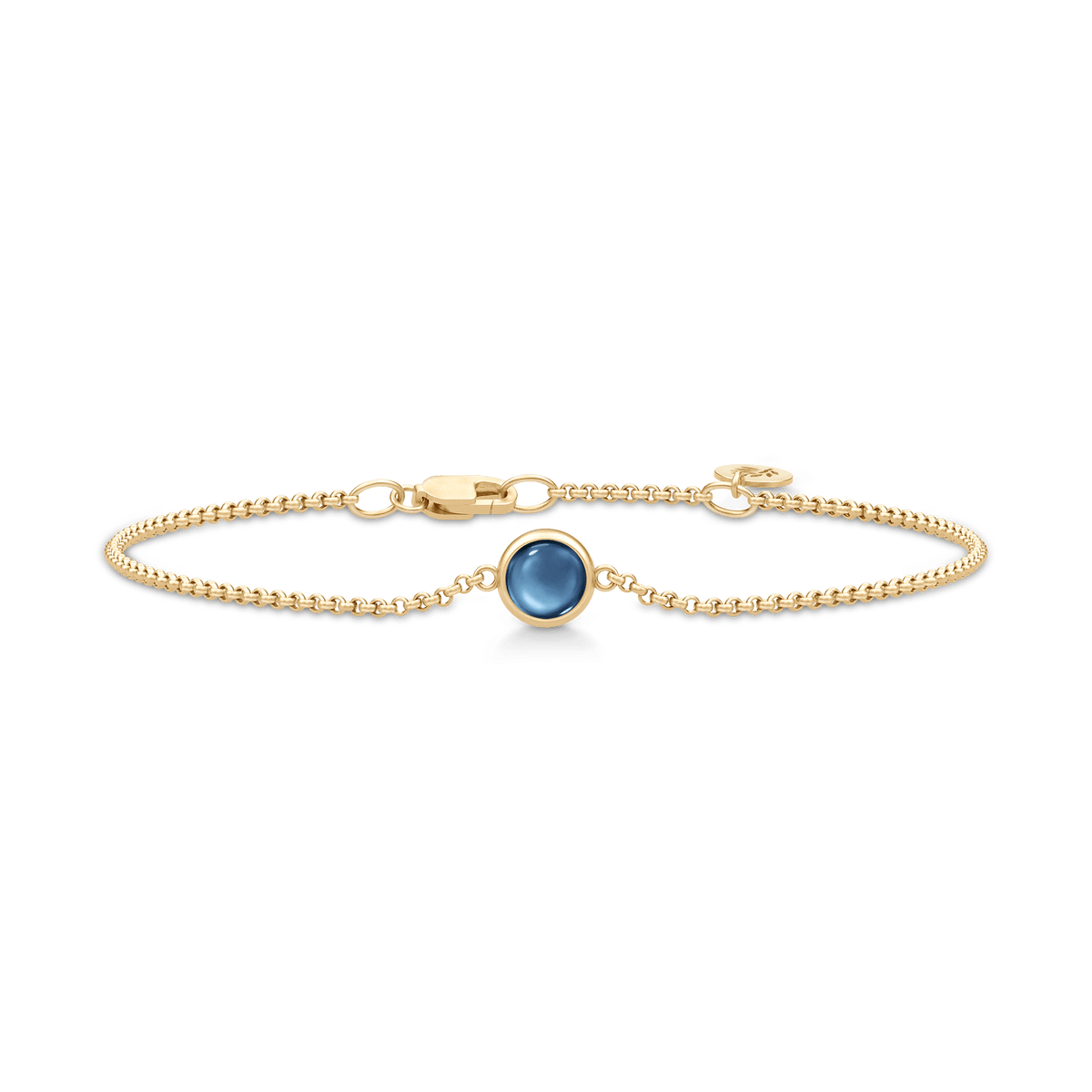 Primini armbånd fra Julie Sandlau i forgylt sølv med mørkeblå cabochon-krystall