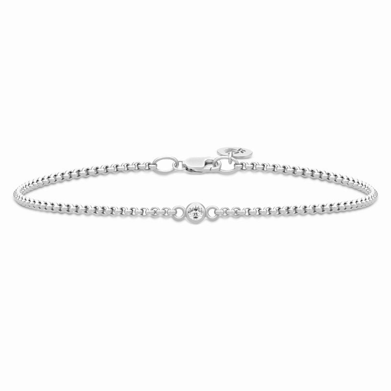 Fina Bracelet i rhodinert sølv med klar zirkonia