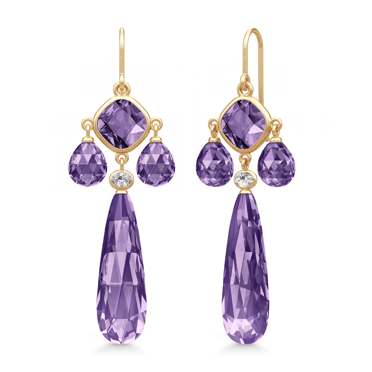 Ofelia Chandelier Earrings - Amethyst