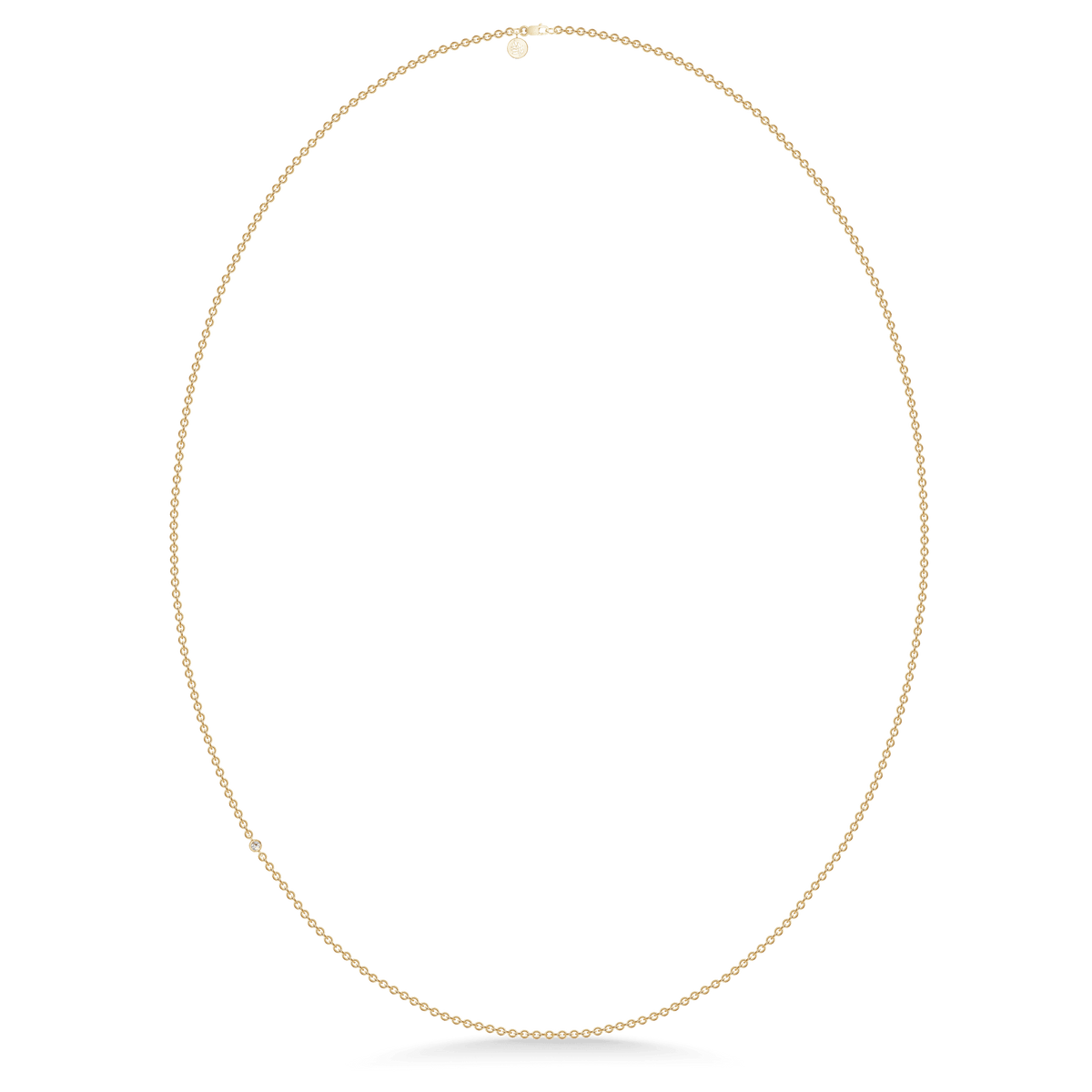 Fina halskjede i forgylt solv, 80 cm, med facettslipt zirkonia