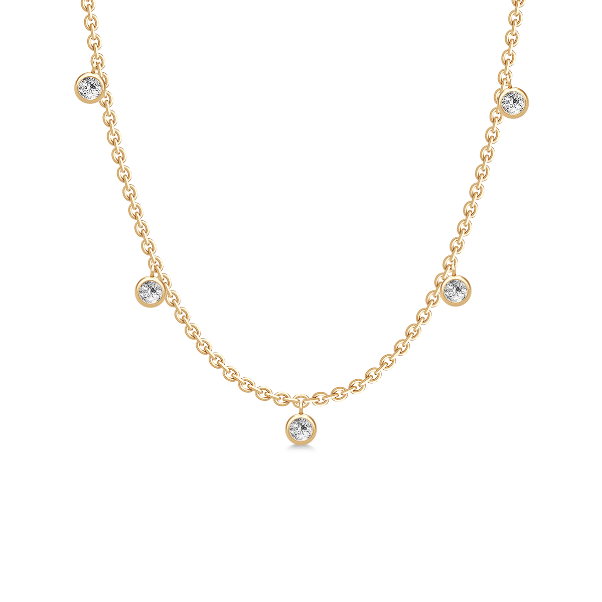 Grace Necklace i forgylt sølv med cubic zirconia, tett på