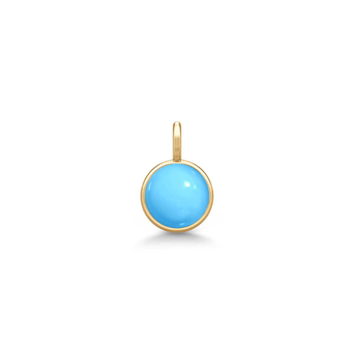 Little Prime Pendant i gult gull med turkis cabochon-krystall, produktbilde