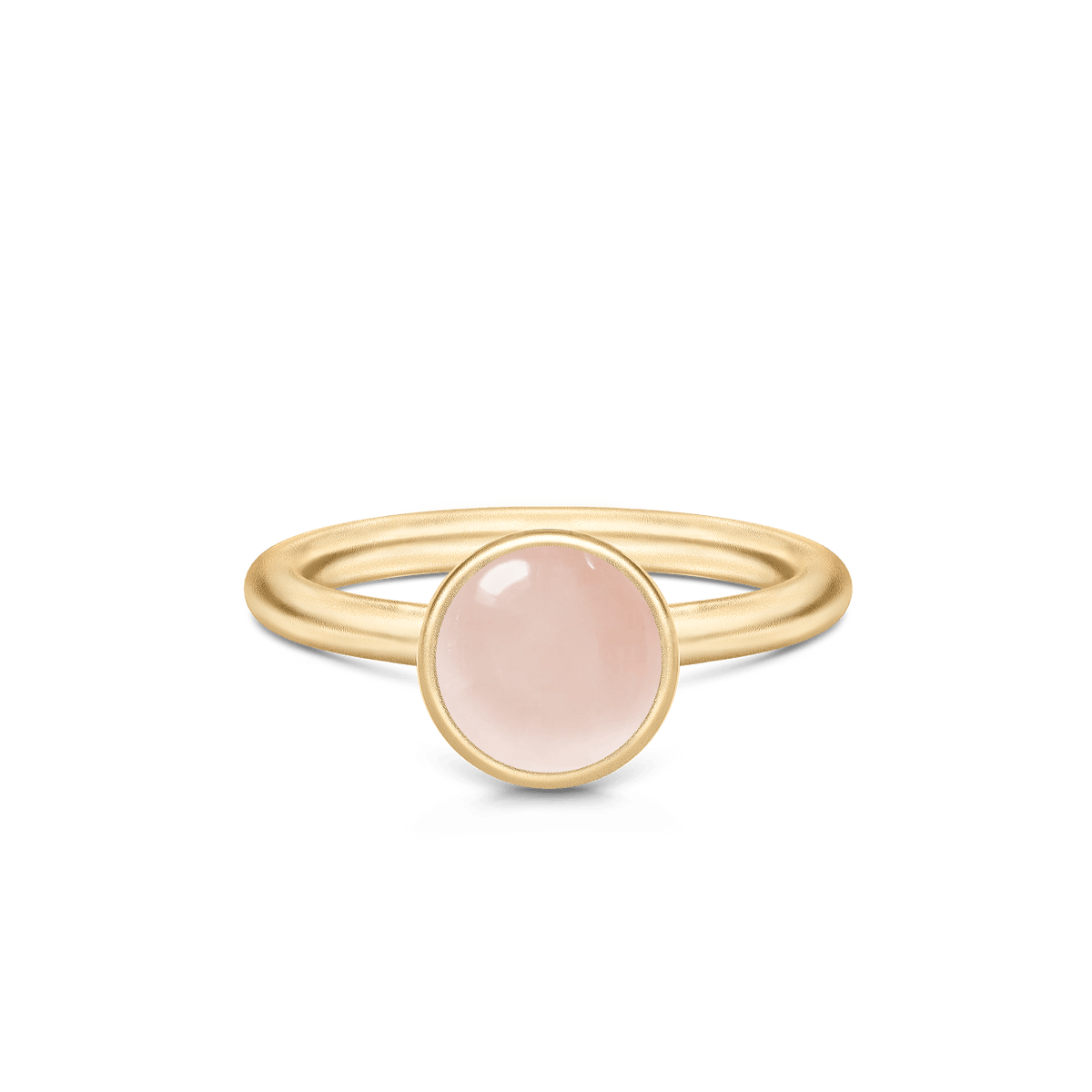 Primini ring fra Julie Sandlau i forgylt sølv med lyserosa cabochon-krystall
