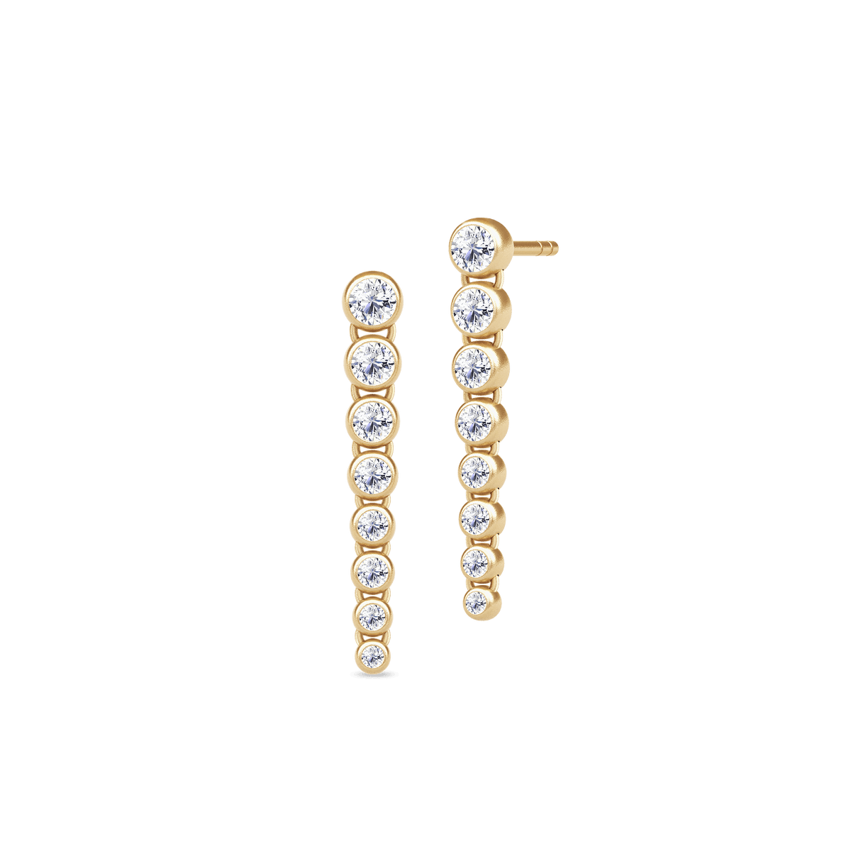 Par Luster øredobber med brillantslipte diamanter i 18 karat gull