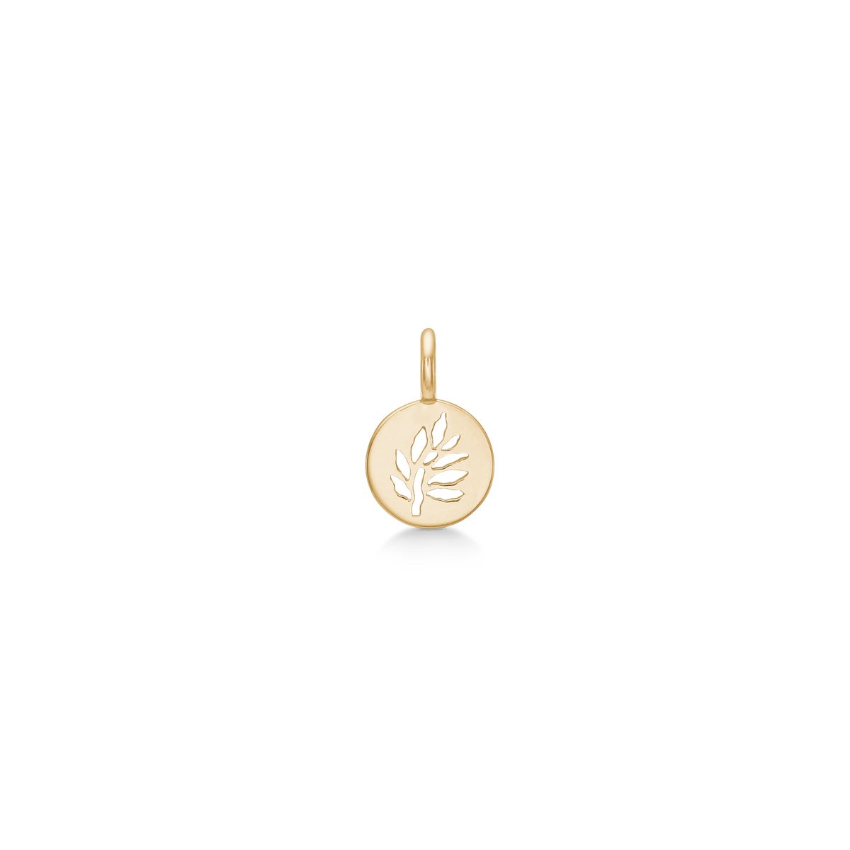 Signature Pendant, rundt anheng i 14K gull med utskåret Tree of Life-logo