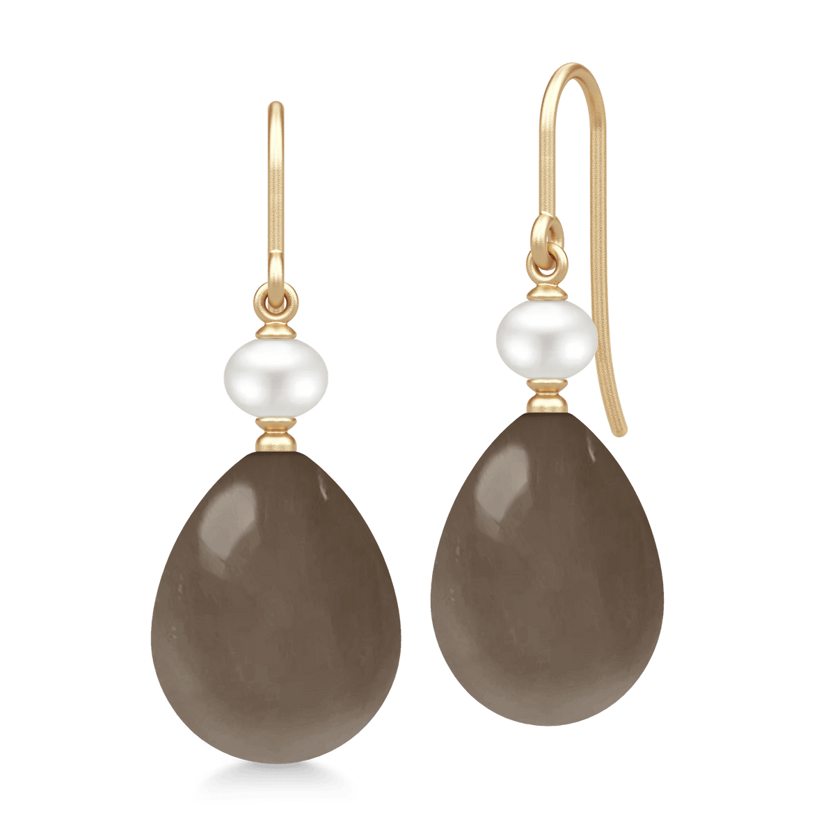 Elina Earrings med hvite perler i avtagende størrelse og diamantbesatt topp, produktbilde