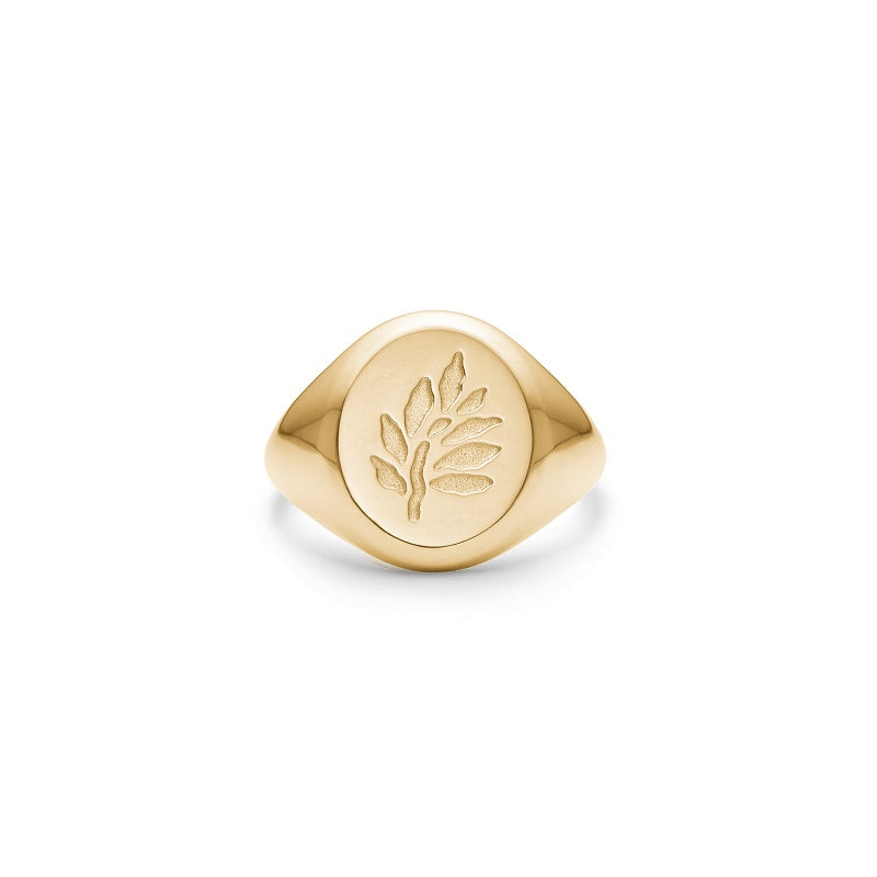 Legacy Signetring i 18K gull med gravert Tree of Life-motiv