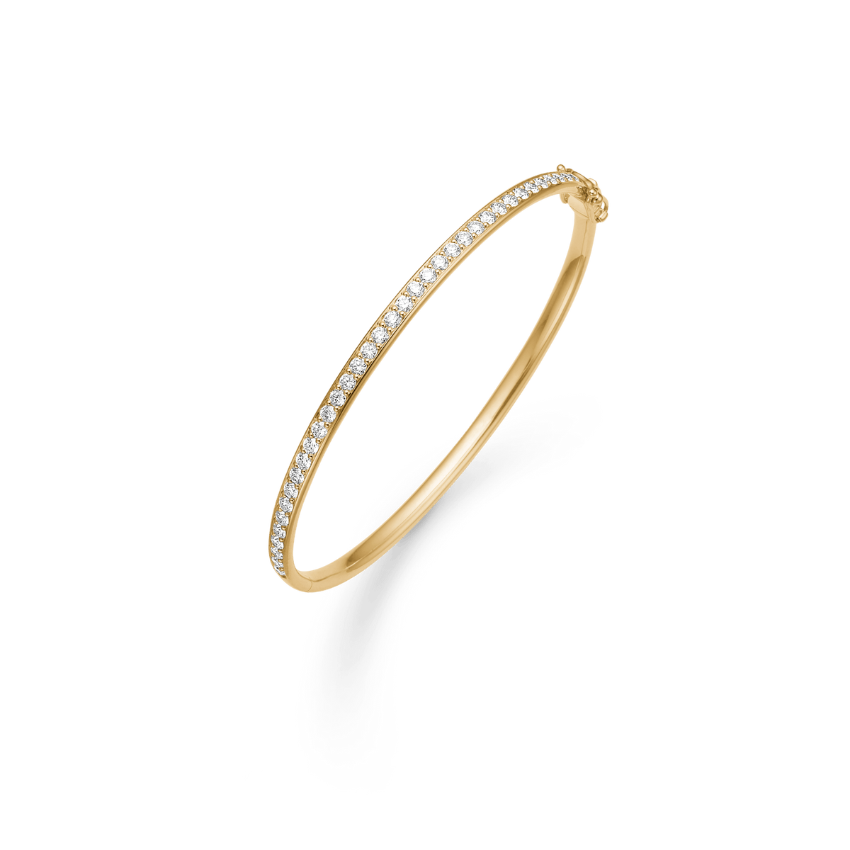 Elegance Armbånd i 18K gull med diamanter, vist skrått fra siden.