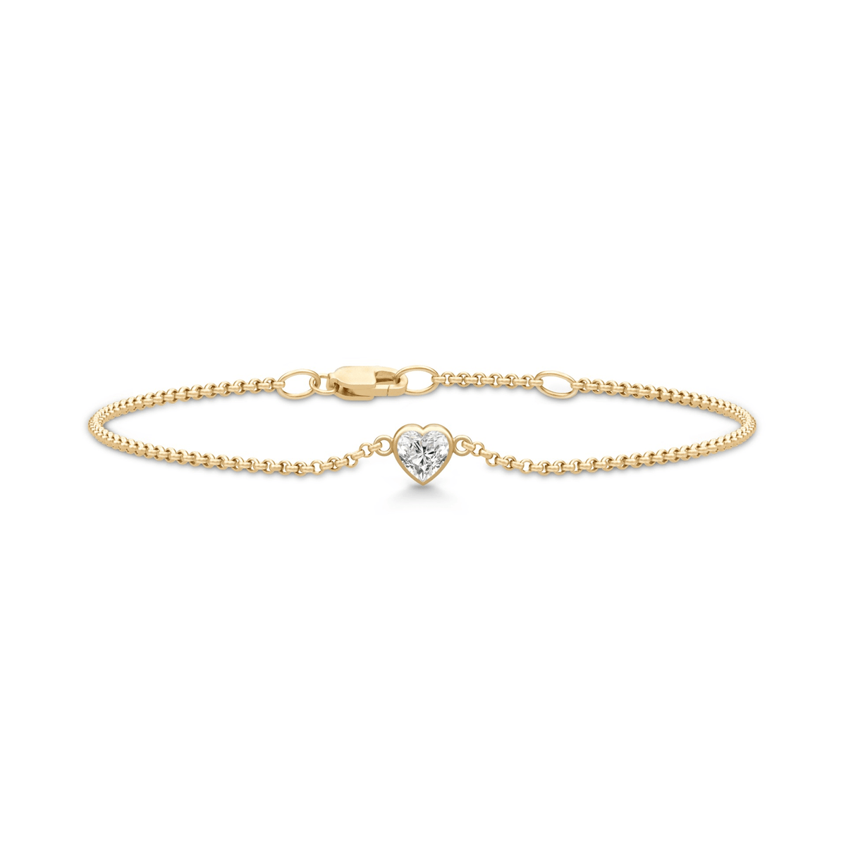 Amorina Armbånd med hjerteformet zirkonia, nærbilde av hjertemotivet